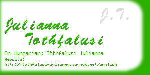 julianna tothfalusi business card